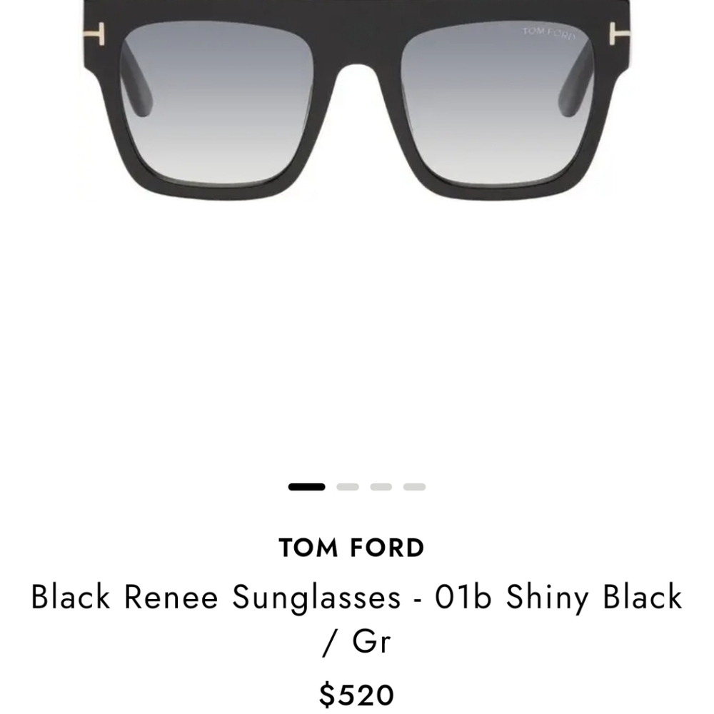Tom Ford 🖤 RENEE Sunglasses- FT 0847 Shiny Black/Grey Shaded 52/21/140 - Picture 7 of 10